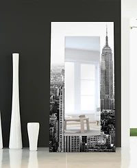 Empire Art Direct 'My N.y.' Rectangular On Free Floating Printed Tempered Art Glass Beveled Mirror, 72" x 36"