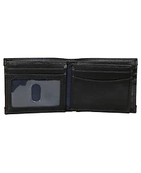 Nautica Men's Logo Rubber Leather Bifold Wallet