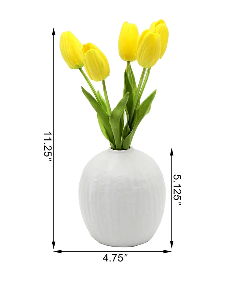 Flora Bunda Real-Touch Tulips in Vase, 11.25"