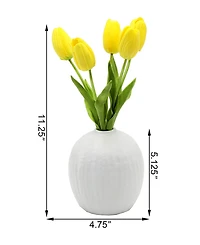 Flora Bunda Real-Touch Tulips in Vase, 11.25"