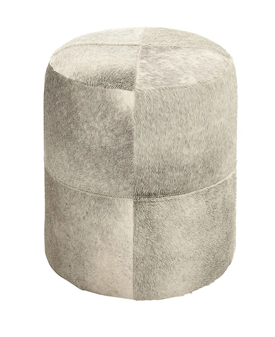 Rosemary Lane Leather Handmade Stool with Patchwork Pattern, 16" x