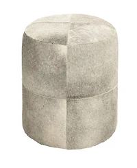 Rosemary Lane Leather Handmade Stool with Patchwork Pattern, 16" x