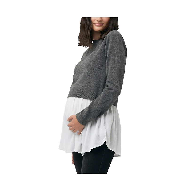 Ripe Maternity Maternity Sandy Detachable Nursing Knit Charcoal Marle