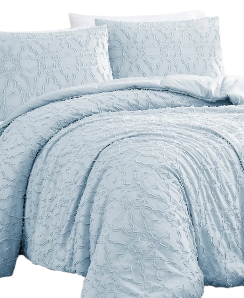 Southshore Fine Linens Stella Clipped Jacquard 3-Pc. Comforter Set