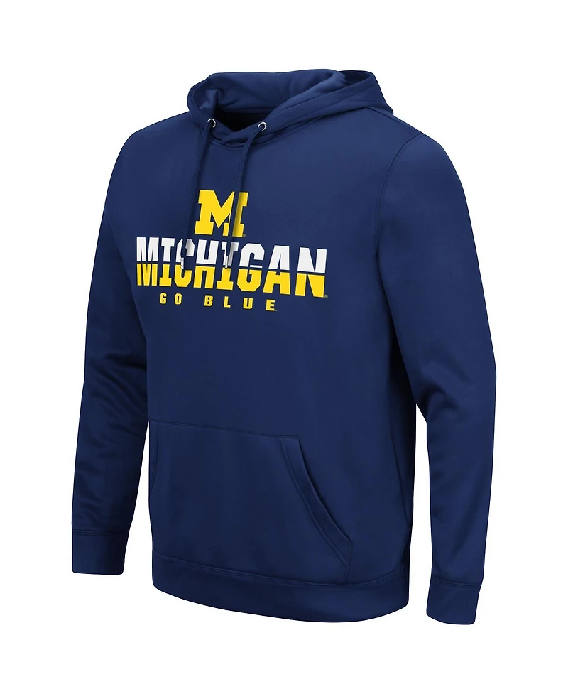 Men's Colosseum Navy Michigan Wolverines Lantern Pullover Hoodie
