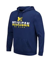 Men's Colosseum Navy Michigan Wolverines Lantern Pullover Hoodie