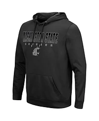 Men's Colosseum Black Washington State Cougars Blackout 3.0 Pullover Hoodie