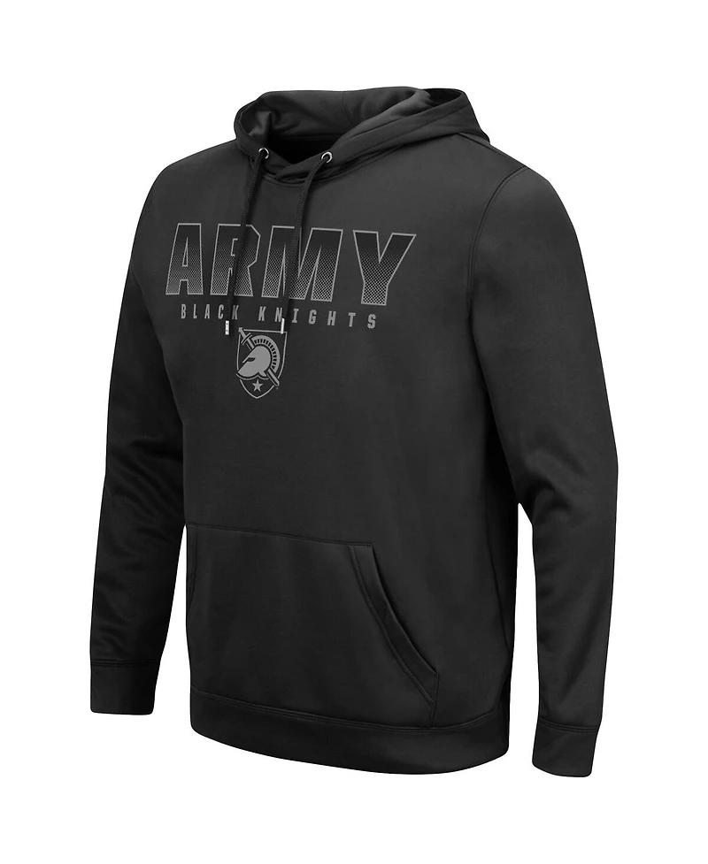 Men's Colosseum Black Army Knights Blackout 3.0 Pullover Hoodie