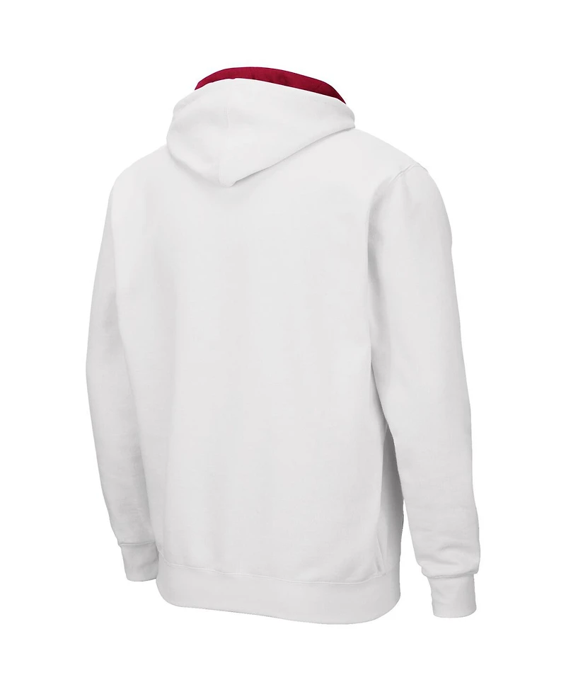 Men's Colosseum White Stanford Cardinal Arch and Logo 3.0 Full-Zip Hoodie
