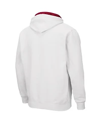 Men's Colosseum White Stanford Cardinal Arch and Logo 3.0 Full-Zip Hoodie