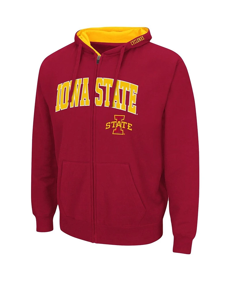 Colosseum Men's Iowa State Cyclones Arch and Logo 3.0 Full-Zip Hoodie