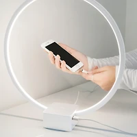 Circle 15" Dimmable Modern Led Desk Lamp with Usb Port
