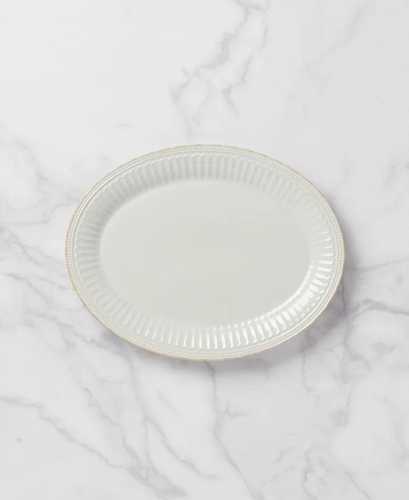Lenox French Perle Groove Collection 16" White Oval Platter