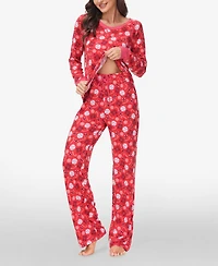 Ink+Ivy Women's Long Sleeve Sweat Top with Lounge Pant, Set of 2