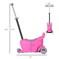 Qaba 3-in-1 Kids Scooter, Ride-on Sliding Car & Push Walker for 2-6 years,