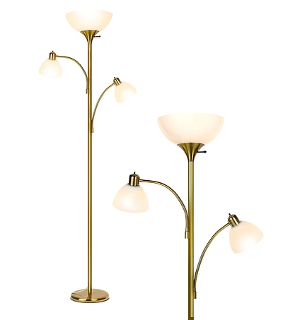 Brightech Sky Dome Double 72" Led Torchiere Floor Lamp with Adjustable Arms
