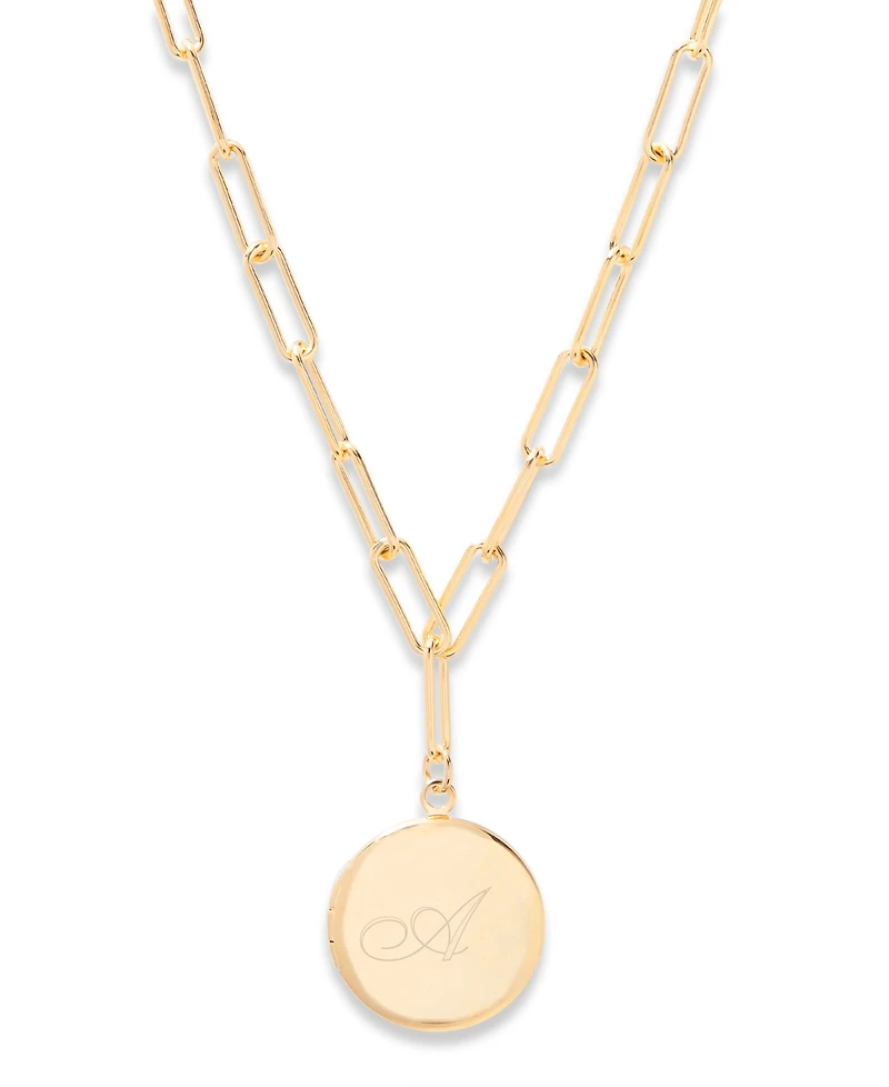 brook & york Isla Initial Elongated Link Locket Necklace