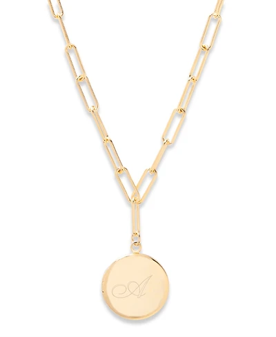 brook & york Isla Initial Elongated Link Locket Necklace