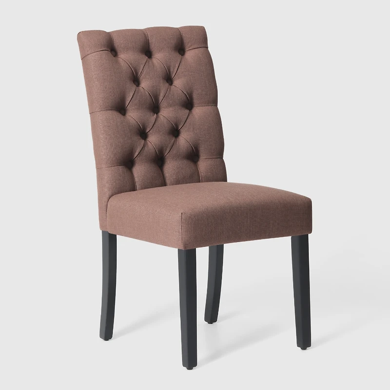 WestinTrends Upholstered Button Tufted Dining Side Chair Set of 2