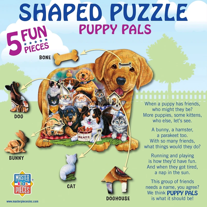 Masterpieces Puppy Pals - 100 Piece Shaped Jigsaw Puzzle