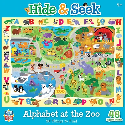 Masterpieces Hide & Seek - Alphabet at the Zoo 48 Piece Jigsaw Puzzle
