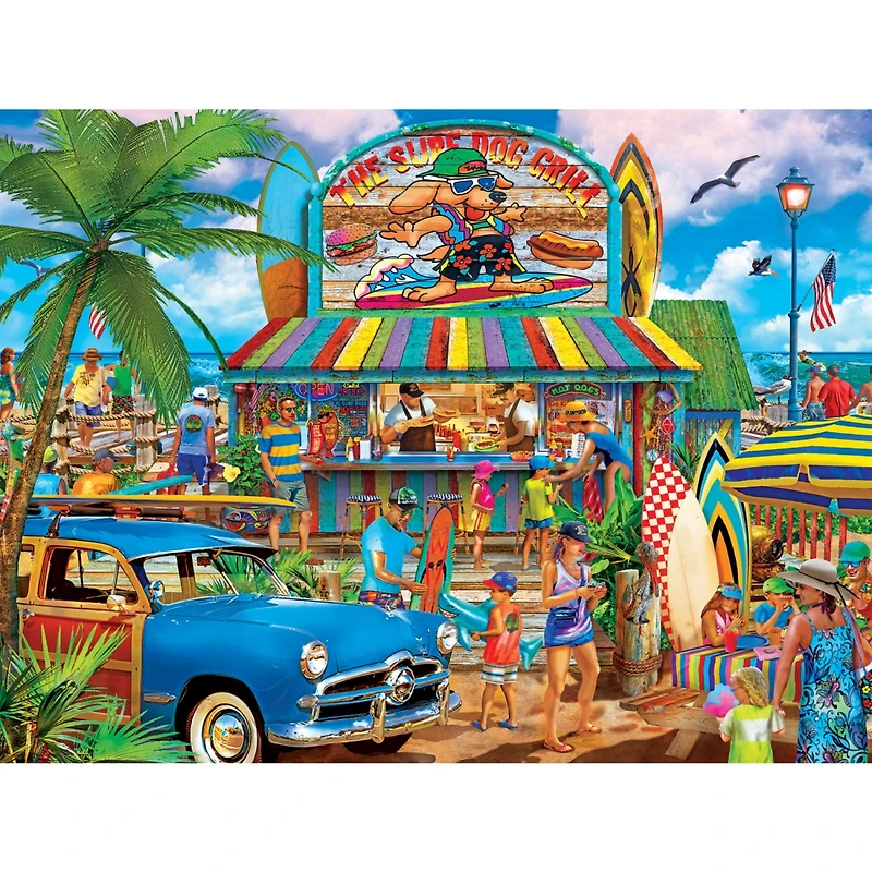 Masterpieces Drive-Ins, Diners & Dives - The Surf Dog Grill 550 Piece Puzzle