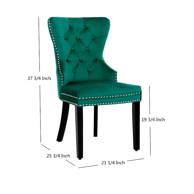 WestinTrends Velvet Upholstered Tufted Dining Chairs Set of