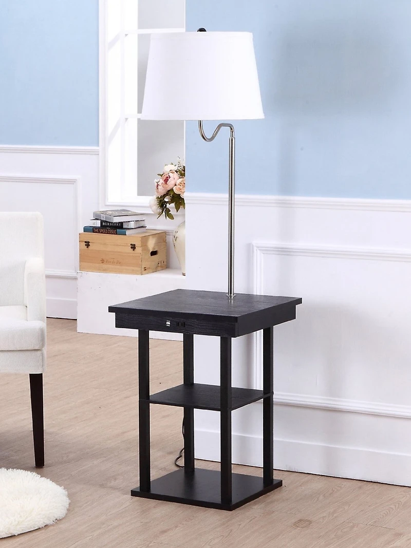 Madison 56" Led Table and Lamp Combo with Usb Port Outlet