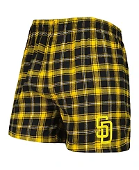 Men's Concepts Sport Black, Gold San Diego Padres Ledger Flannel Boxers