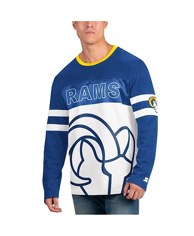 Men's Starter Royal, White Los Angeles Rams Halftime Long Sleeve T-shirt