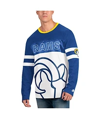 Men's Starter Royal, White Los Angeles Rams Halftime Long Sleeve T-shirt