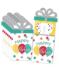 Colorful Happy Birthday - Birthday Party Money & Nifty Gifty Card Holders - 8 Ct
