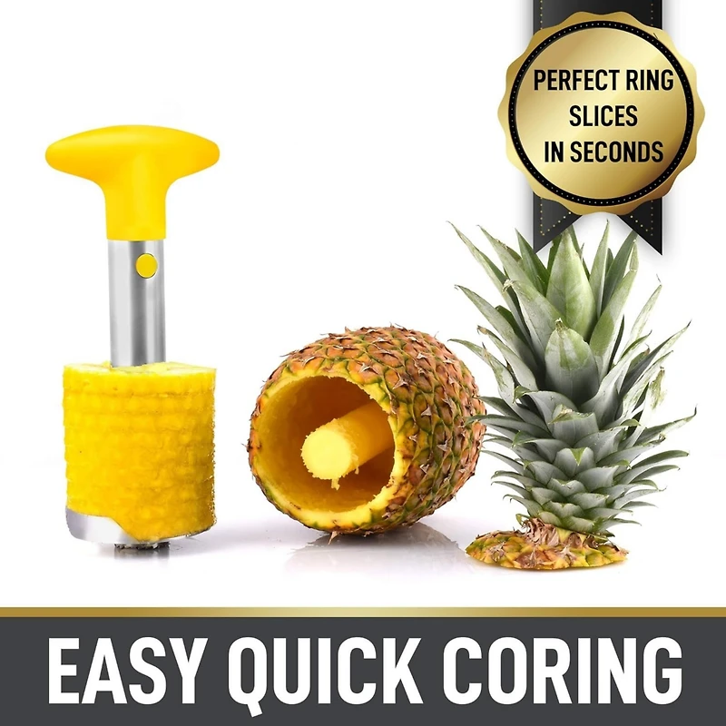 Zulay Kitchen Pineapple Corer and Slicer Tool - Pineapple Cutter With Sharp Built-in Blade & Detachable Handle