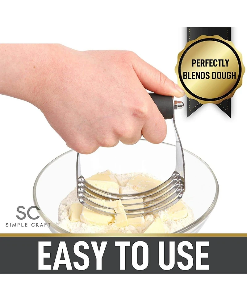 Stainless Steel Pastry Dough Cutter with Comfortable Grip Handle