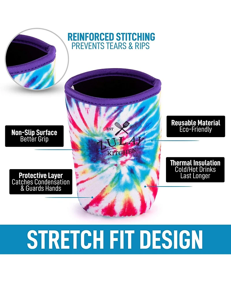 Reusable Iced Coffee Sleeve - Medium Sized Neoprene Insulator Sleeves (22oz to 24oz)