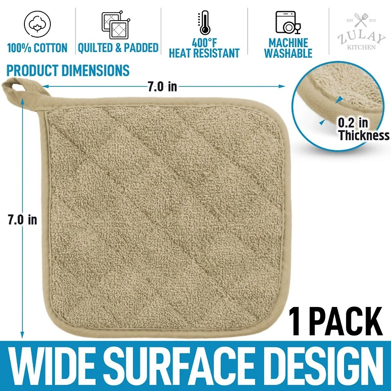 1-Pack Pot Holders for Kitchen Heat Resistant Cotton
