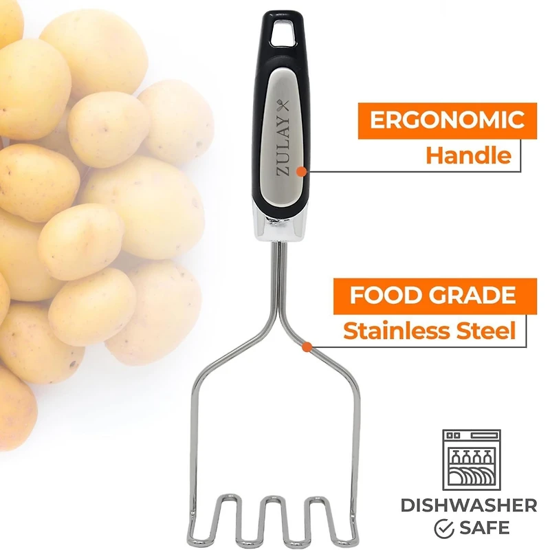Zulay Kitchen Premium Masher Hand Tool and Potato Smasher Metal Wire Utensil