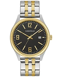 Caravelle designed by Bulova Men's Two-Tone Stainless Steel Bracelet Watch 41mm Gift Set
