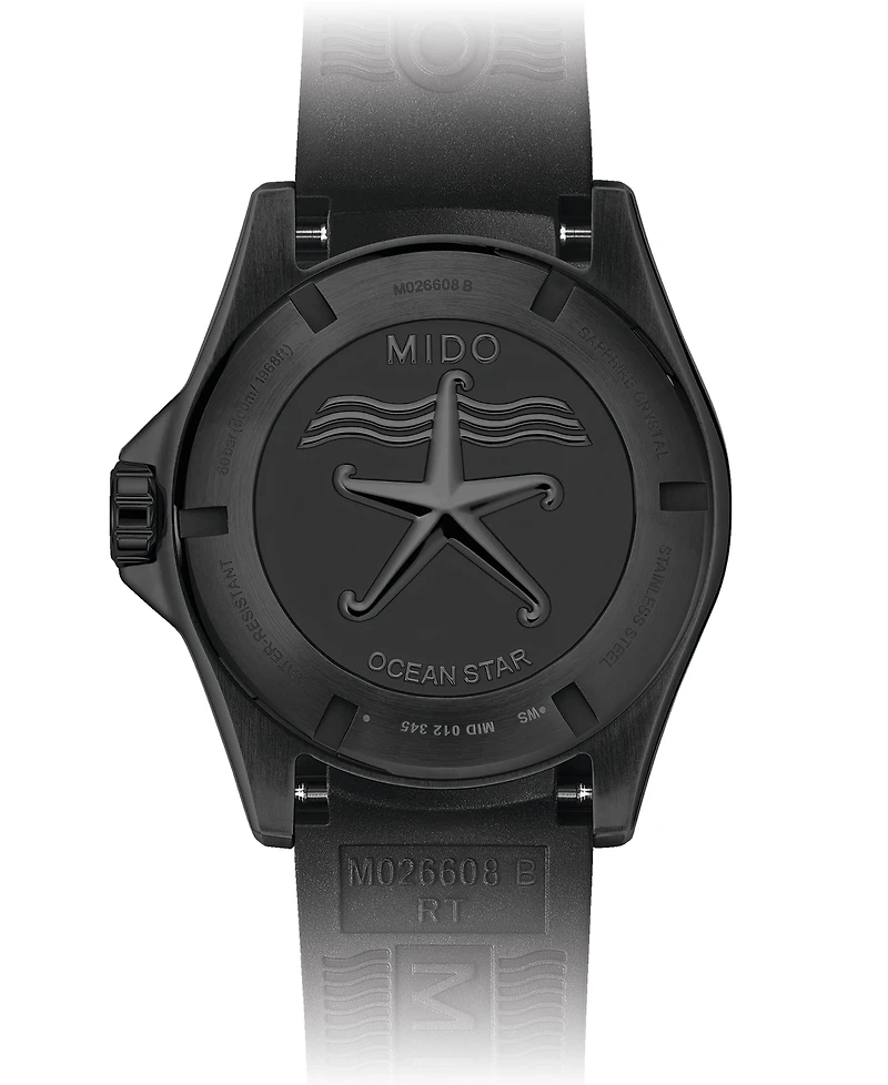 Mido Men's Swiss Automatic Ocean Star 600 Chronometer Black Pvd Stainless Steel Bracelet Watch 44mm