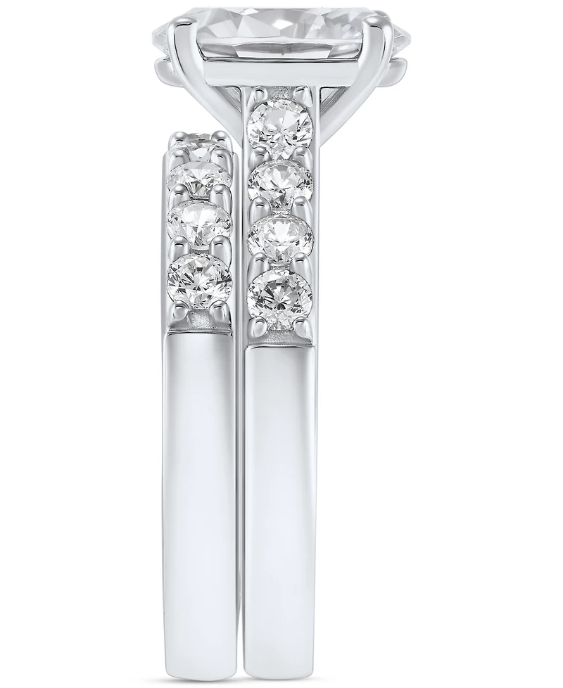 2-Pc. Set Cubic Zirconia Ring & Band in Sterling Silver