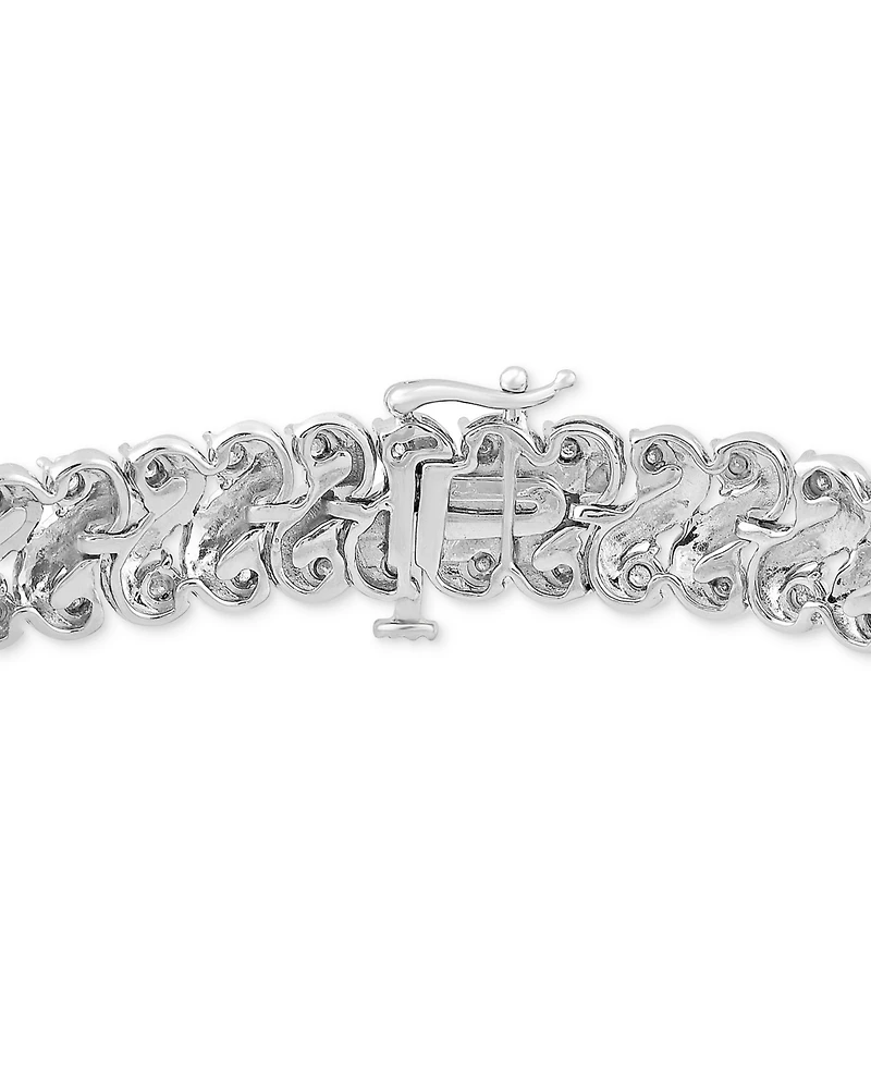 Diamond S Link Bracelet (1 ct. t.w.) in Sterling Silver