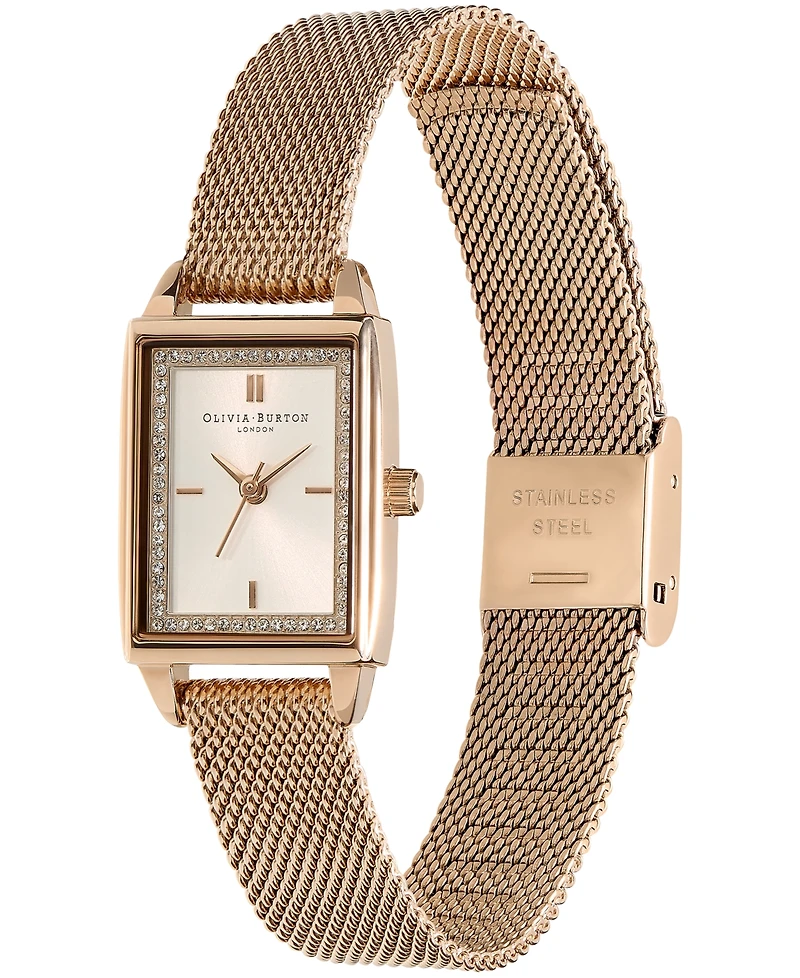 Olivia Burton Women's Quartz Rose Gold-Tone Stainless Steel Bracelet Watch 25.5mm x 20.5mm