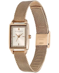 Olivia Burton Women's Quartz Rose Gold-Tone Stainless Steel Bracelet Watch 25.5mm x 20.5mm
