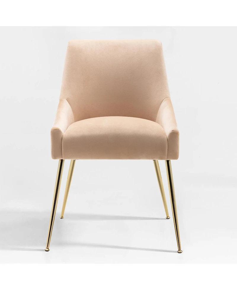 Upholstered Performance Velvet Accent Chair With Metal Leg