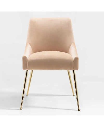 Upholstered Performance Velvet Accent Chair With Metal Leg