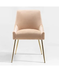 Upholstered Performance Velvet Accent Chair With Metal Leg