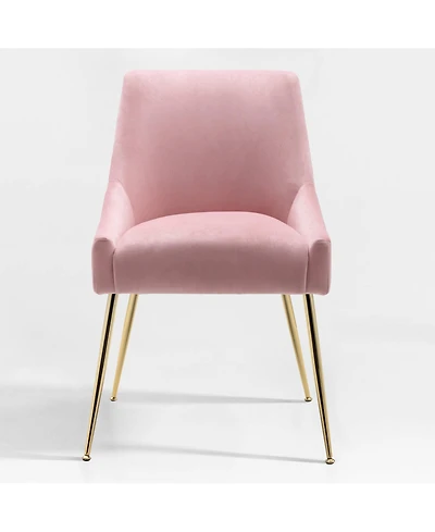 Upholstered Performance Velvet Accent Chair With Metal Leg