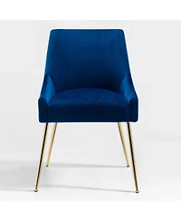 Upholstered Performance Velvet Accent Chair With Metal Leg