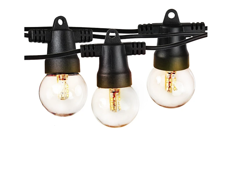 Brightech Ambience Pro 27 ft. Outdoor Solar Led 1-Watt G40 String Lights with Soft White Hue