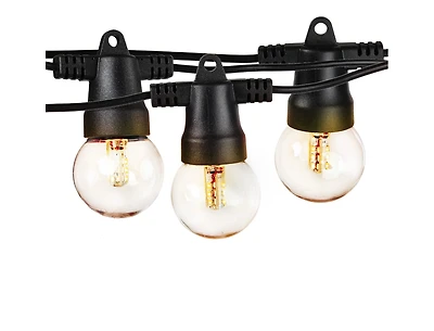 Brightech Ambience Pro 27 ft. Outdoor Solar Led 1-Watt G40 String Lights with Soft White Hue
